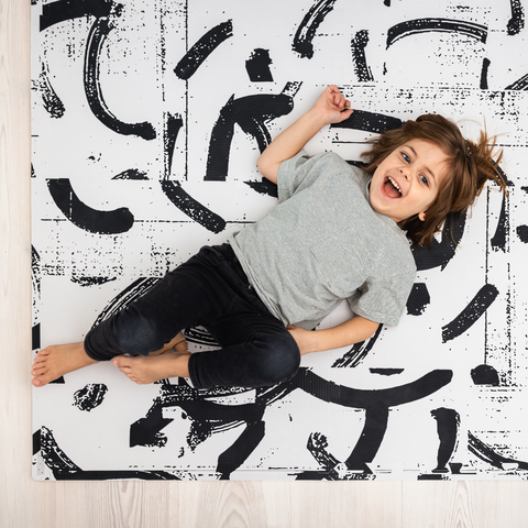 Kids Play Mat Non Toxic EVA Foam Strokes Black Gray Copenhagen Kid
