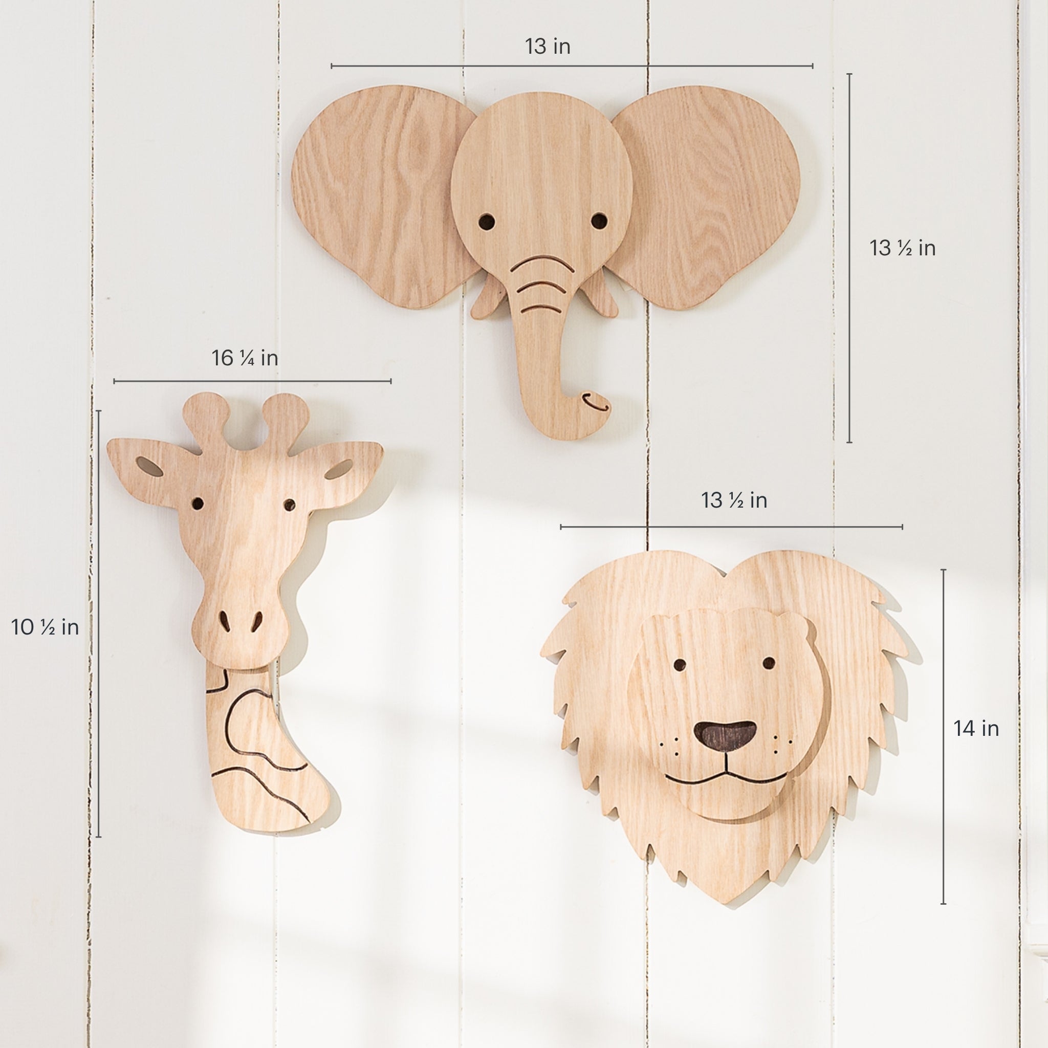 Wood Safari Wall Collection size guide