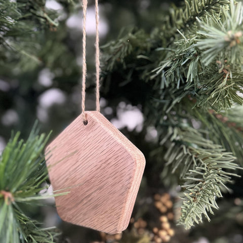 100% Solid Raw Oak Ornaments Collection