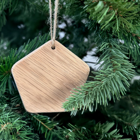 100% Solid Raw Oak Ornaments Collection